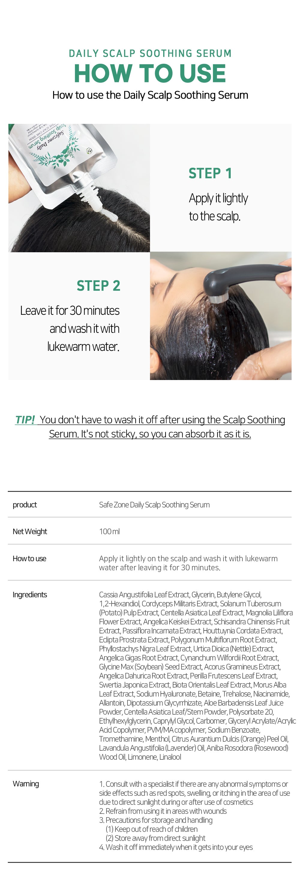 Safe Zone Daily Scalp Soothing Serum 100g