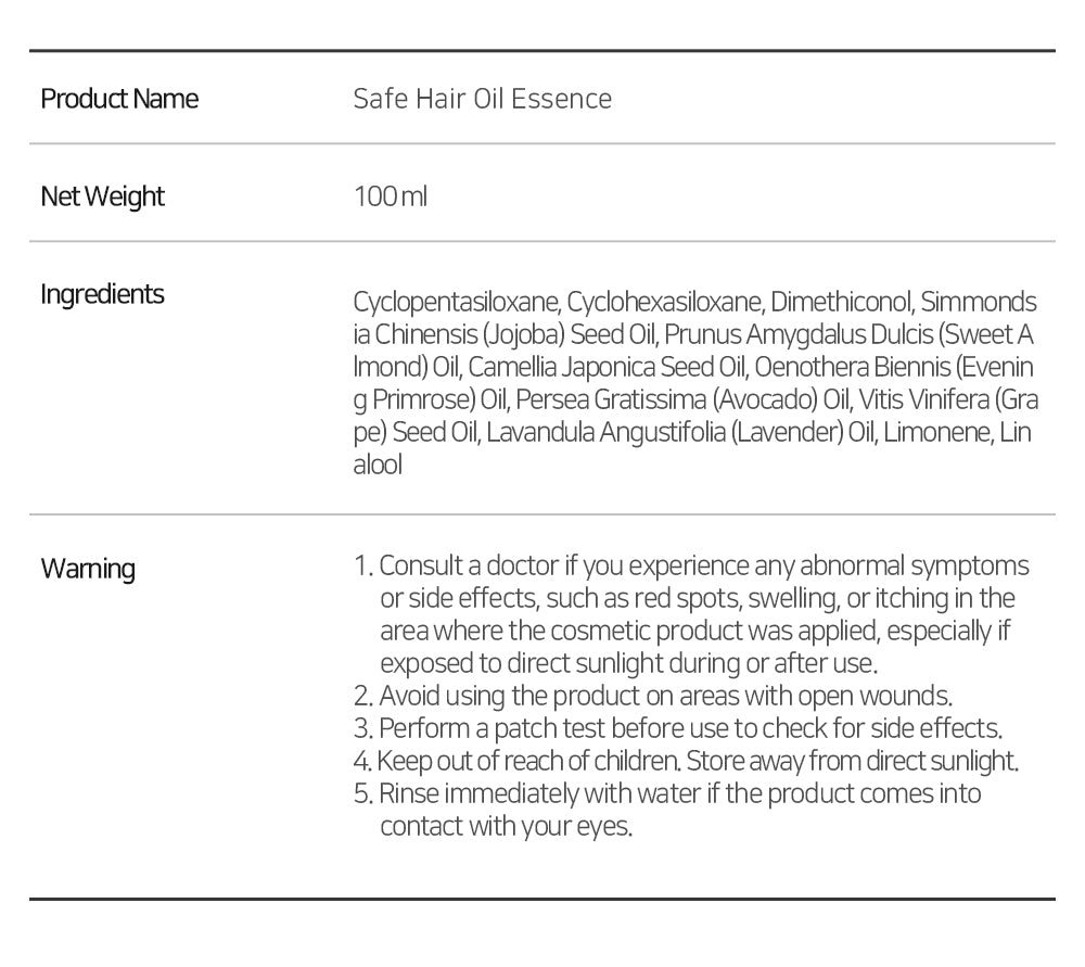 Premium Safe Hair Essence Oil 100ml