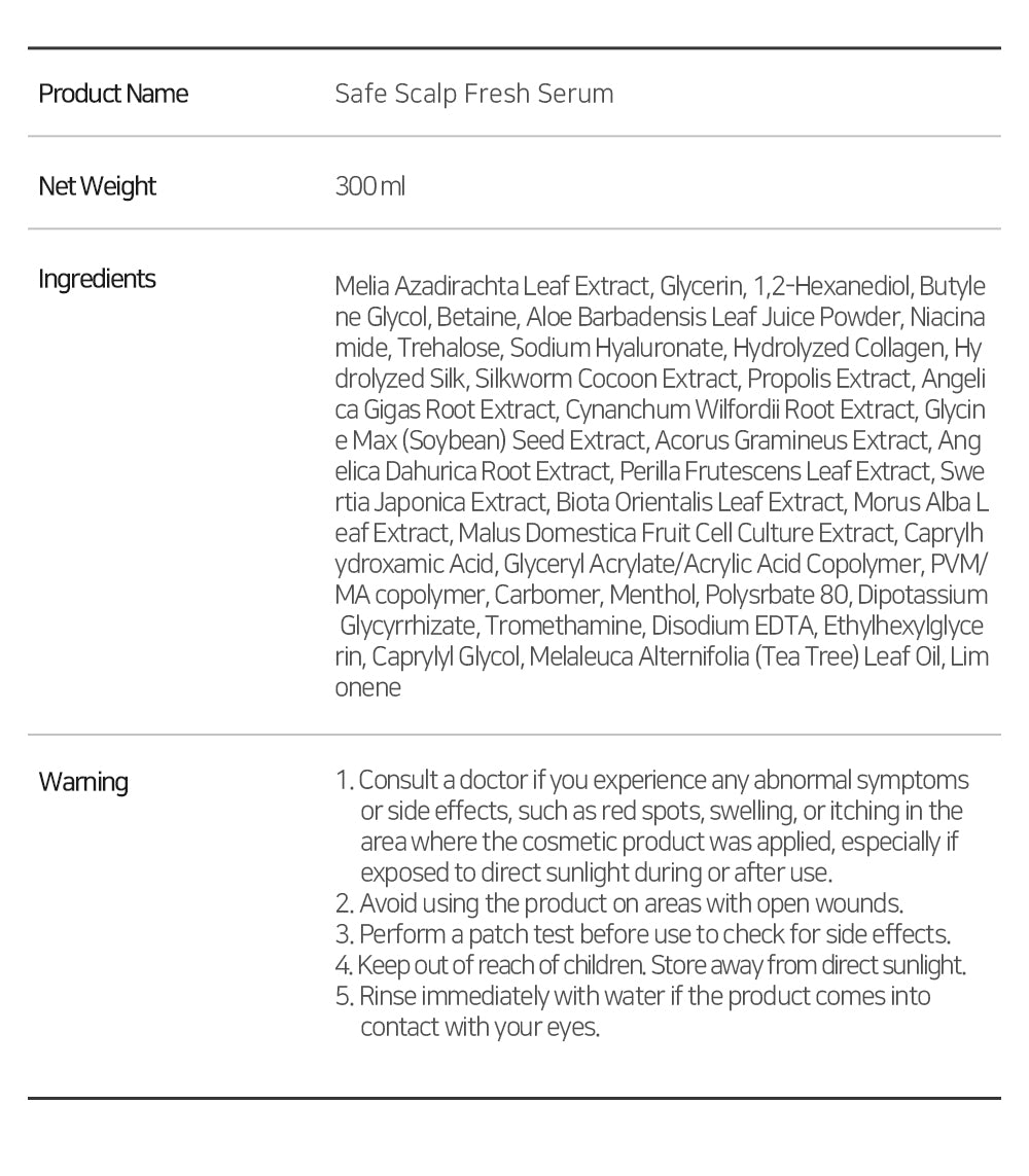 Safe Scalp Fresh Serum (Neem Gel) 300ml
