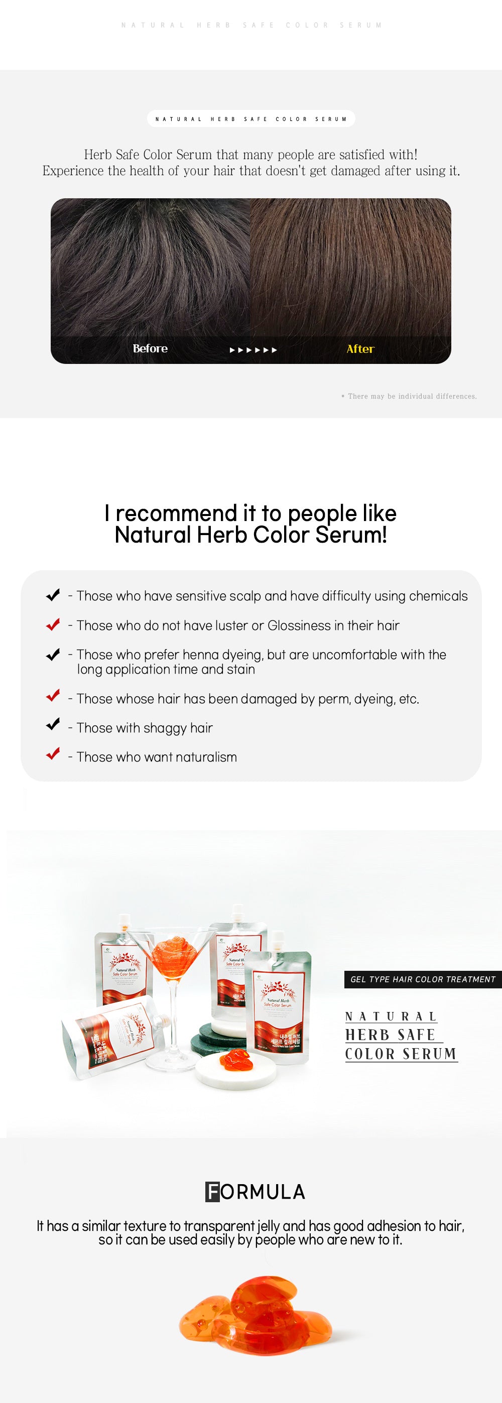 Natural Herb Safe Color Serum 240g