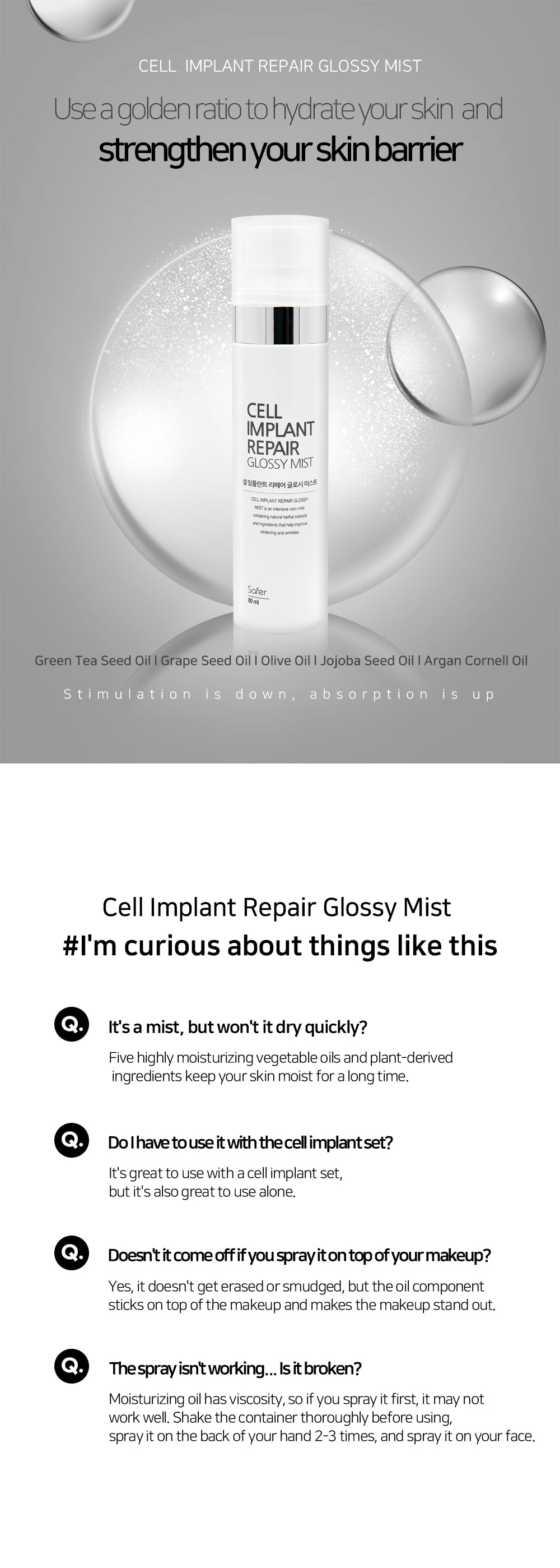 Cell Implant Repair Glossy Mist 80ml