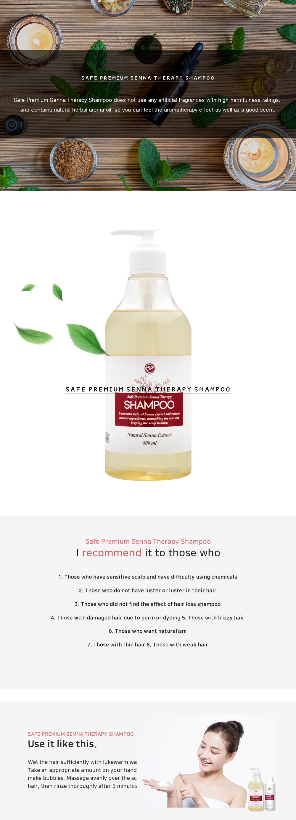 Safe Premium Senna Therapy Shampoo - 500ml