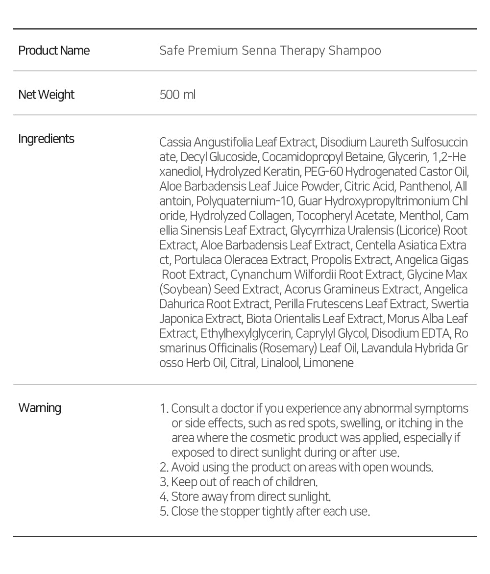 Safe Premium Senna Therapy Shampoo - 500ml