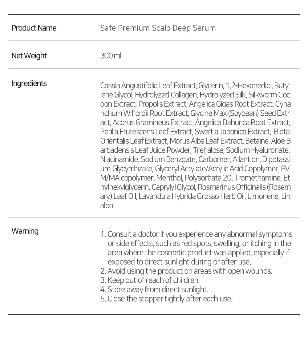 Safe Premium Scalp Deep Serum 300ml