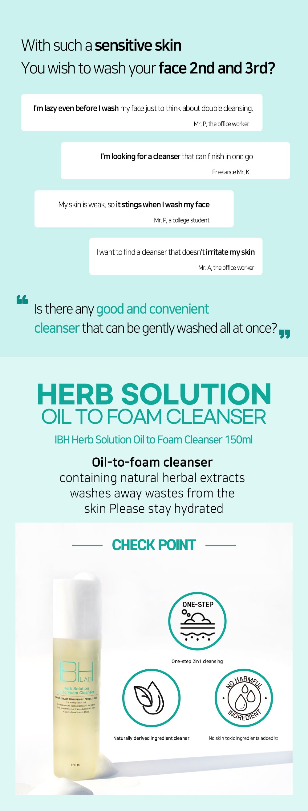 ILAB Herb Solution Oil-to-Foam Cleanser 150ml