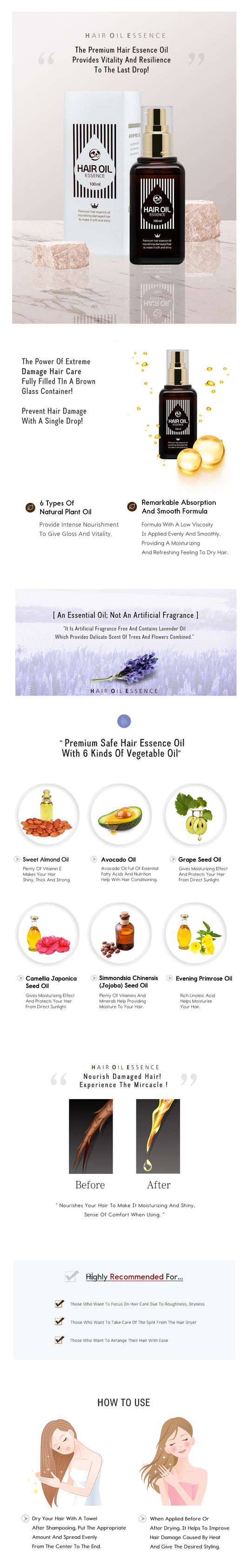 Premium Safe Hair Essence Oil 100ml