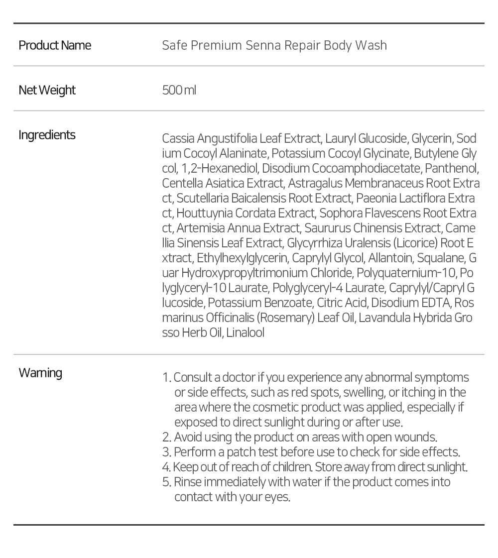 Safe Premium Senna Repair Body Wash 500ml