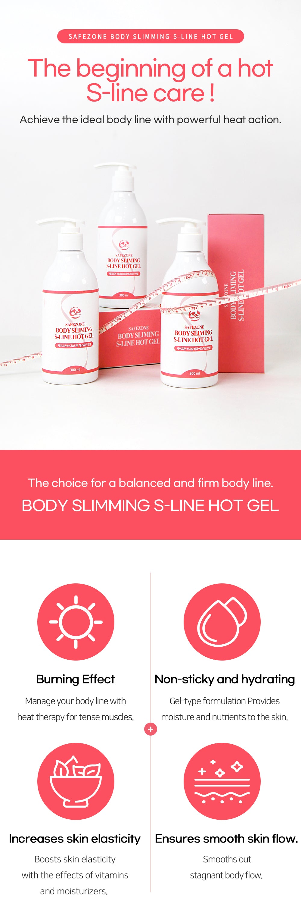 SAFEZONE Body Slimming S-Line Hot Gel 300ml