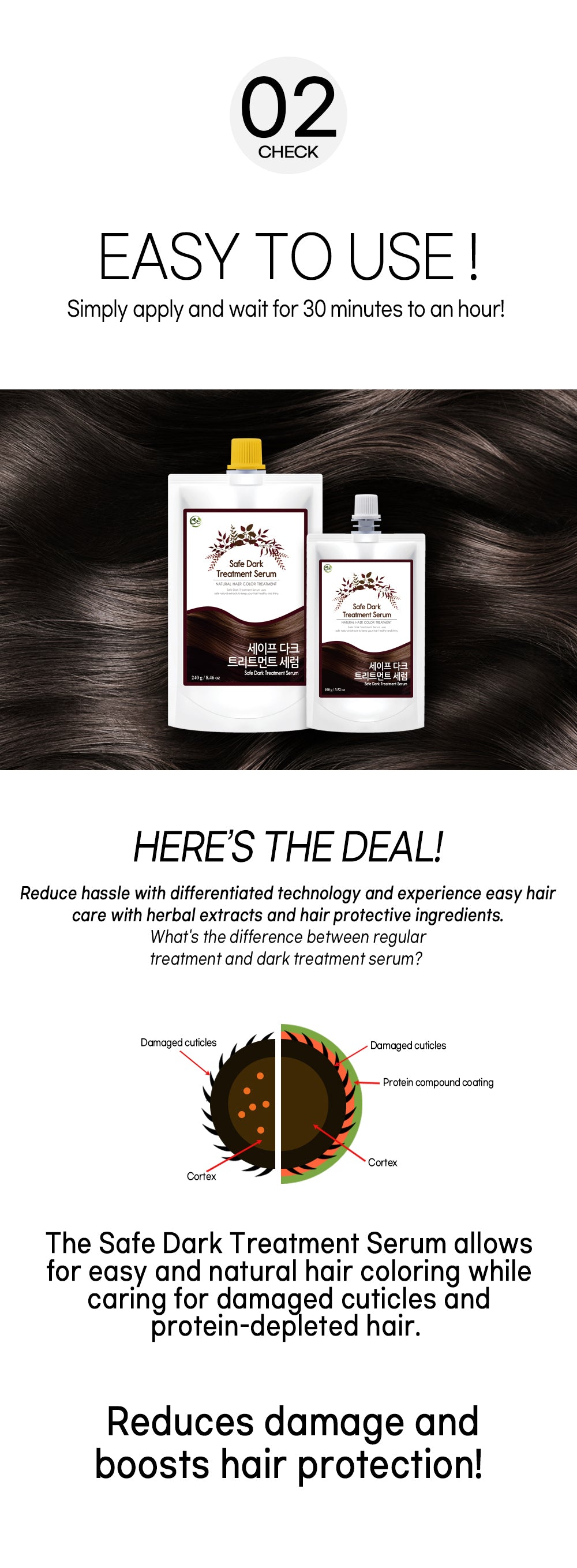 Natural herb safe dark treatment serum 100g