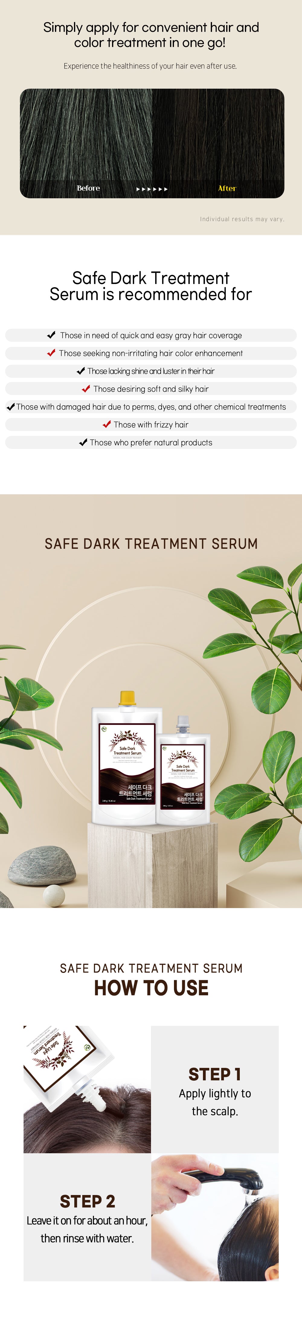 Natural herb safe dark treatment serum 100g