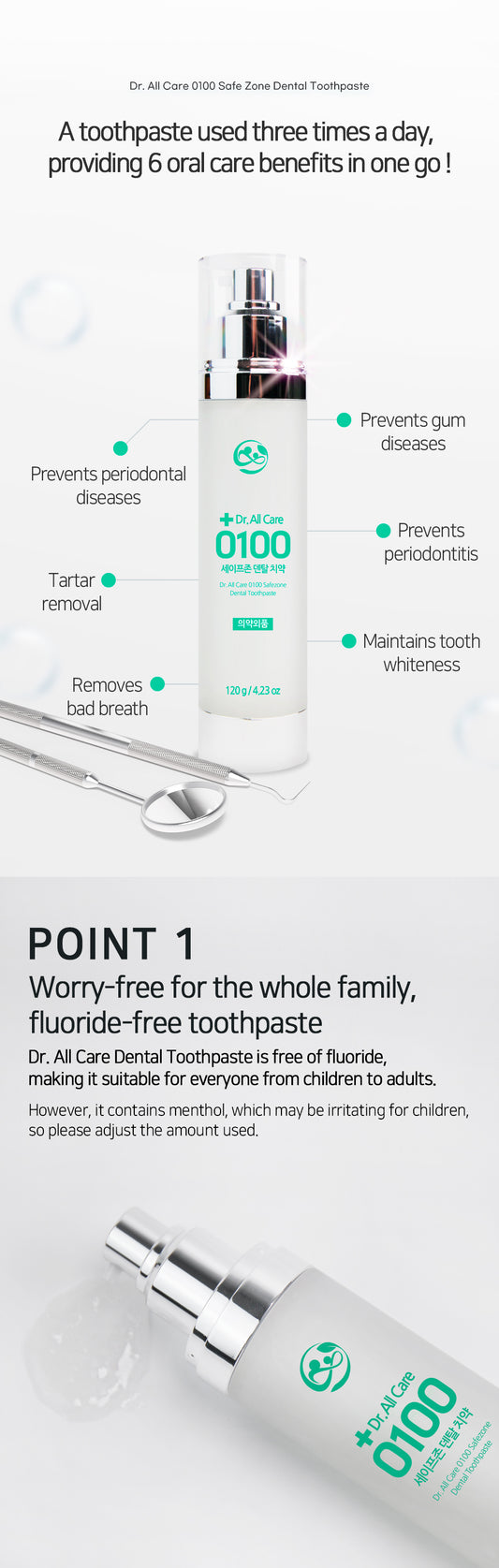 Dr. All Care 0100 Safe Zone Dental Toothpaste 120ml